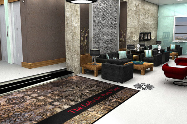 Beautiful Lobby using Classic Impressions HD Logo mat with an ornate design and Logo mat design