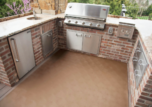 Levant Garage Mat used to protect outdoor deck - Sandstone