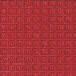 Close up view of Solid Red Waterhog Classic entrance mat showing waffle surface pattern of the door mat