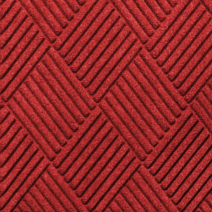 Close up view of Waterhog Classic Diamond floor mats in the color Solid Red