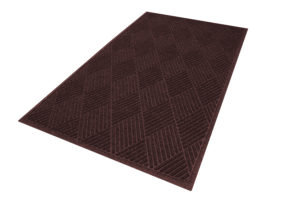 Aerial View of Waterhog Eco Premier Floor matting in a Maroon color with fashion border edges