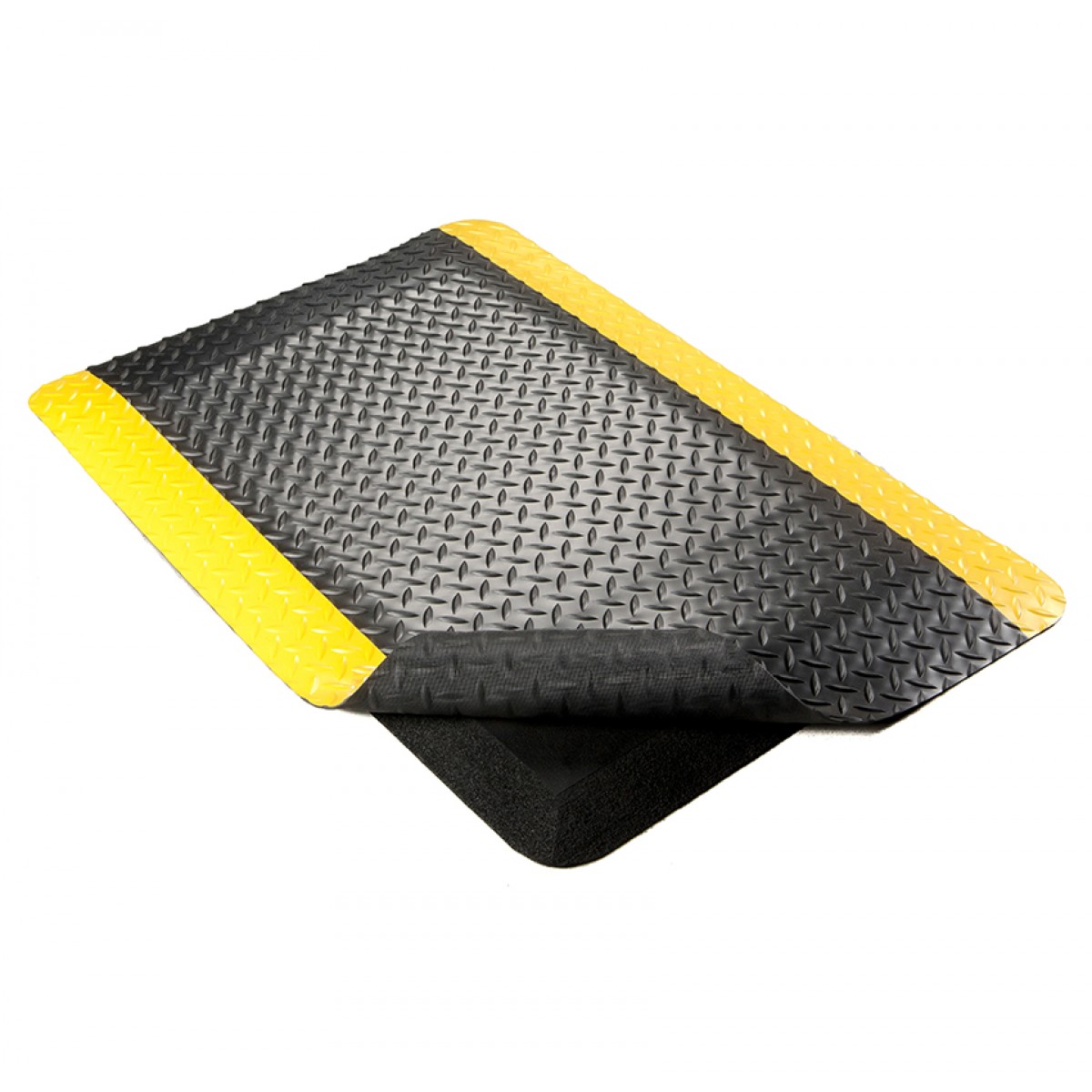 Deck Plate Anti-Fatigue Mats - YELLOW BORDER - TECH ED SAFETY
