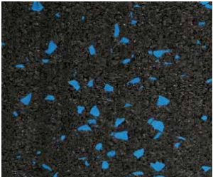 Premier Tough Interlocking Rubber gym tile close up of 20% Color Fleck Blue