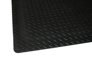 Close up view for Black Diamond Plate floor matting showing diamond surface texture