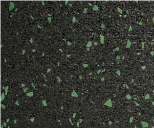 Premier Tough Interlocking Rubber gym tile close up of 20% Color Fleck Green