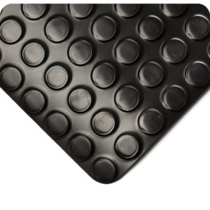 Close up View for Radial Runner Floor Matting with circles - Black