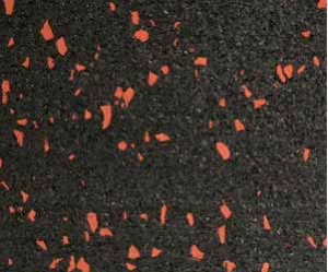 Premier Tough Interlocking Rubber gym tile close up of 20% Color Fleck Red