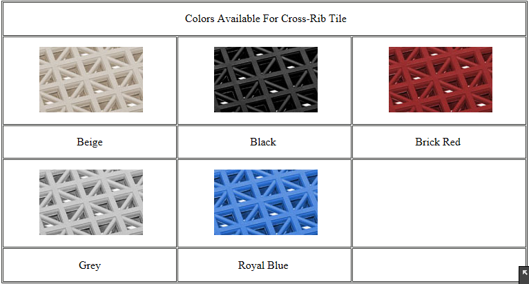 Cross Rib Interlocking Shower Tiles