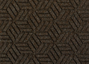 Close up view of a Chestnut Brown Waterhog Legacy Eco Floor Mat detailing the high tech floor surface pattern of the walk off mat