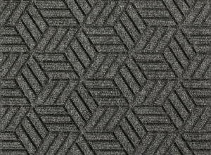 Close up view of a Grey Ash Waterhog Legacy Eco floor mat detailing the high tech floor surface pattern of the walk off mat