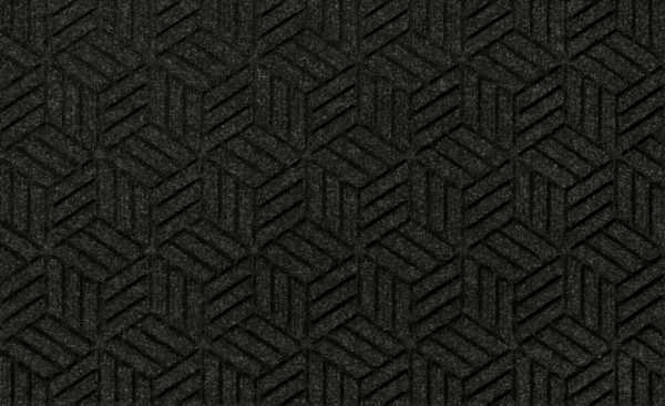 Close up view of a Charcoal Waterhog Legacy Classic entrance mat detailing the high tech floor surface pattern of the entry mat