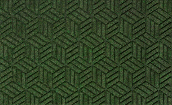 Close up view of a Light Green Waterhog Legacy Classic entrance mat detailing the high tech floor surface pattern of the front door mat