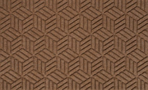 Close up view of a Medium Brown Waterhog Legacy Classic entrance mat detailing the high tech floor surface pattern of the front door mat