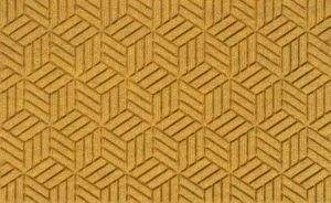 Close up view of a Yellow Waterhog Legacy Classic entrance mat detailing the high tech floor surface pattern of the entry matting